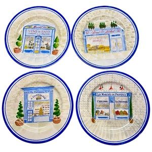 (4) French Bistro by AMERICAN ATELIER Salad/Desert Plates